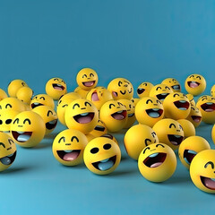 Add Fun to Your Conversations with Our Happy and Laughing 3D Rendered Emoticons Created Using Generative Ai