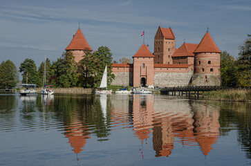 Fototapeta premium Trakai Island Castle on Galve Lake, Trakai, Lithuania