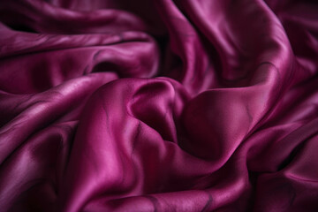Obraz premium A closeup photo of a piece of magenta flannel fabric its surface rippling softly. Trendy color of 2023 Viva Magenta.. AI generation.