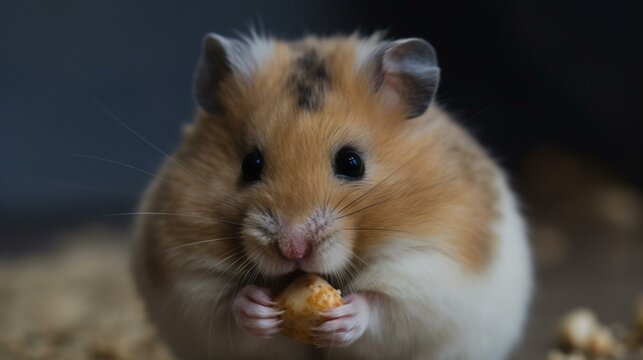A plump hamster stuffing its cheeks with seeds and nuts Generative AI