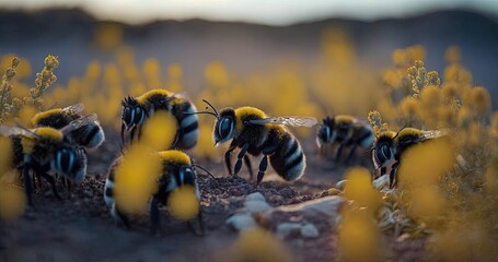 Bees Are Dying - Save the Bees. Generative AI.