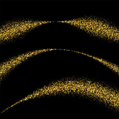 Abstract background of golden dust in the form of wavy lines, design element