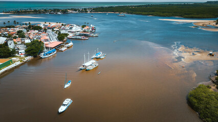Porto Seguro Paisagem Mar Oceano Atlântico Barcos Balsa Corais Natureza Turística Costeira Bahia...