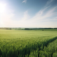Obraz premium green wheat field