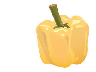 illustration of a yellow pepper on the white