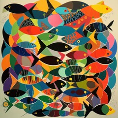 Fototapeta na wymiar Colorful fish. Generative AI