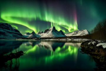 Fototapeta na wymiar Northern Lights (Aurora Borealis)
