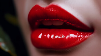 Obraz premium close up of lips with lipstick