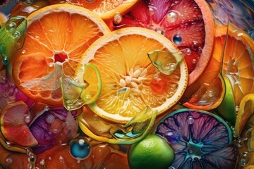 Colorful citrus salat wallpaper, AI generated