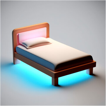 Single Bed Icon Illustration - Post-processed Generative AI