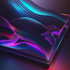 Abstract 3d neon glass render