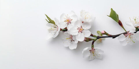 The Graceful Charm of Japanese Cherry Blossoms. AI Generated Art. Whitespace, Wallpaper, Background. Beauty Concept. Timeless.