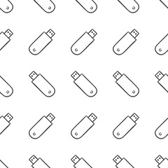 Seamless vector pattern with flash drives