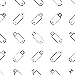Seamless vector pattern with flash drives
