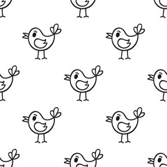 Fototapeta na wymiar Seamless vector natural hand drawn pattern with birds