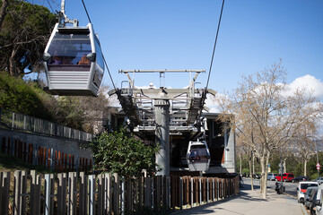 The funicular car lifts people up the mountain.