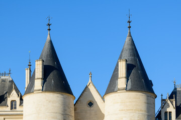 La Conciergerie on ile de la Cite , Europe, France, ile de France, Paris, Along the Seine, in summer, on a sunny day.