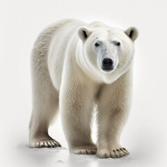 Fototapeta premium Eisbär auf weißem Hintergrund (Erstellt durch KI-Tool)