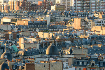 Fototapeta premium The rooftops of Paris , Europe, France, Ile de France, Paris, in summer, on a sunny day.