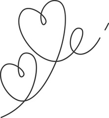 Continuous line art of heart