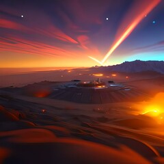 Fototapeta na wymiar sunset in the mountains | Generate AI