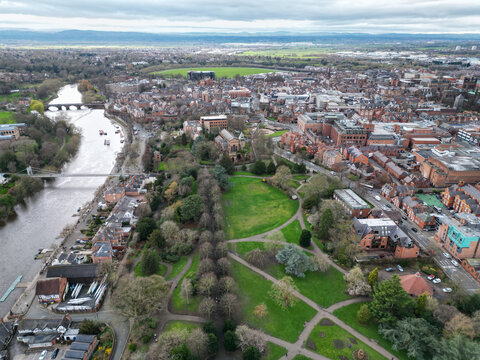 Aerial capture of Chester in Cheshire, UK. 