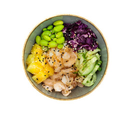 Bowl with a healthy, balanced meal. Isolate on a white background.