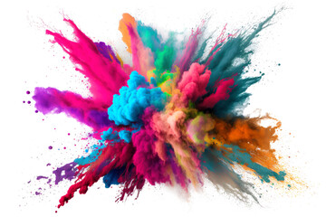 Fototapeta na wymiar colorful powder paint explosion. abstract background. Generative ai