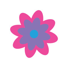 funny bright modern hippie flower vector illustration