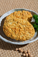 Uncooked fresh vegan and vegetarian burgers made from fresh vegetables and dried legumes and beans, ready to barbecue grill