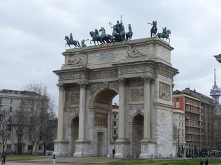 Fototapeta na wymiar Arco della Pace Milan Italy