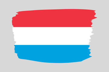 Flag of Luxembourg painted with a brush stroke. Abstract concept. National flag in grunge style. Vector illustration