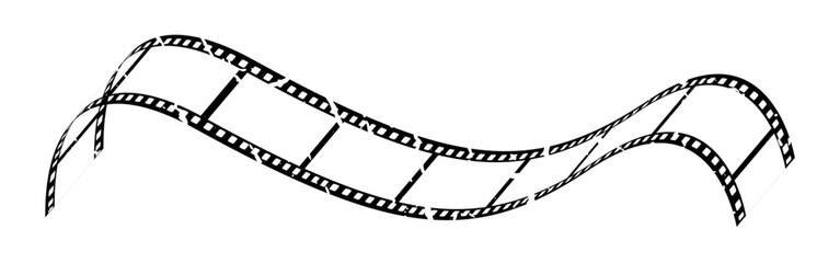 Fototapeta na wymiar Vintage 35mm film strip vector design with 10 frames isolated on white background. Black three dimen film reel symbol illustration to use in photography, television, cinema, photo frame, advertising. 