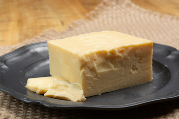 British cheeses collection, English matured smoked cheddar cheese