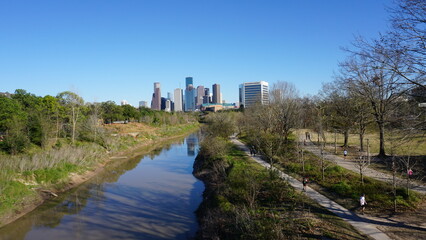 Fototapeta na wymiar Houston view from Memorial Park
