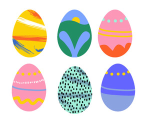 Illustration of a Easter eggs set, with pattern.