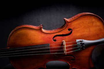 Violin Backlit on its side
