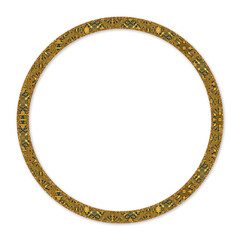 Gold Circle Frame Antique Border with Intricate Pattern