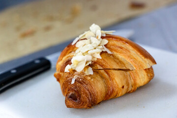 Almond-flavored croissant