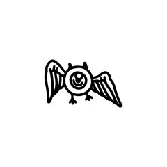 Fototapeta premium vector illustration of an eyeball with wings