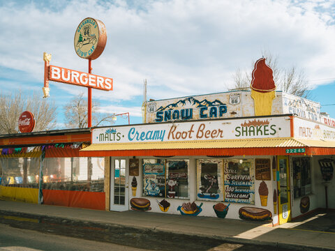 Delgadillo&rsquo;s Snow Cap vintage signs, Seligman, Arizona