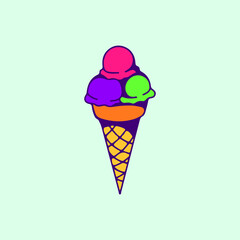 vector illustration of ice cream