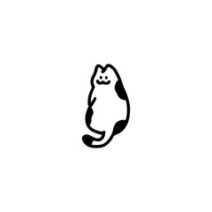 vector doodle illustration of a sitting cat
