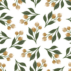 yellow bud seamless pattern for fabric design
