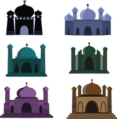 flat mosque illustration, mosque clipart