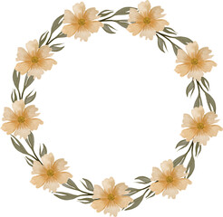 Fototapeta na wymiar yellow flower wreath for greeting card