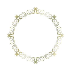 素材_フレーム_ゴールドの豪華な雰囲気の飾り枠。シンプルで高級感のある囲みのデザイン。文字無し