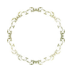 素材_フレーム_ゴールドの豪華な雰囲気の飾り枠。シンプルで高級感のある囲みのデザイン。文字無し