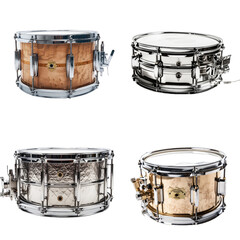 Fototapeta na wymiar four snare drums, transparent background png