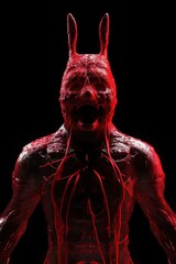 Bloodied Bunnyman: A Terrifying Horror Character for Your Scariest Projects. Generative AI.
